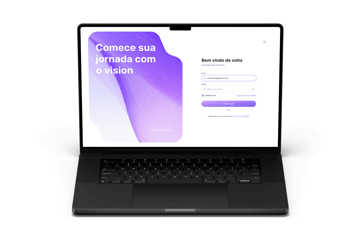 Mockup do VYTA Vision em laptop
