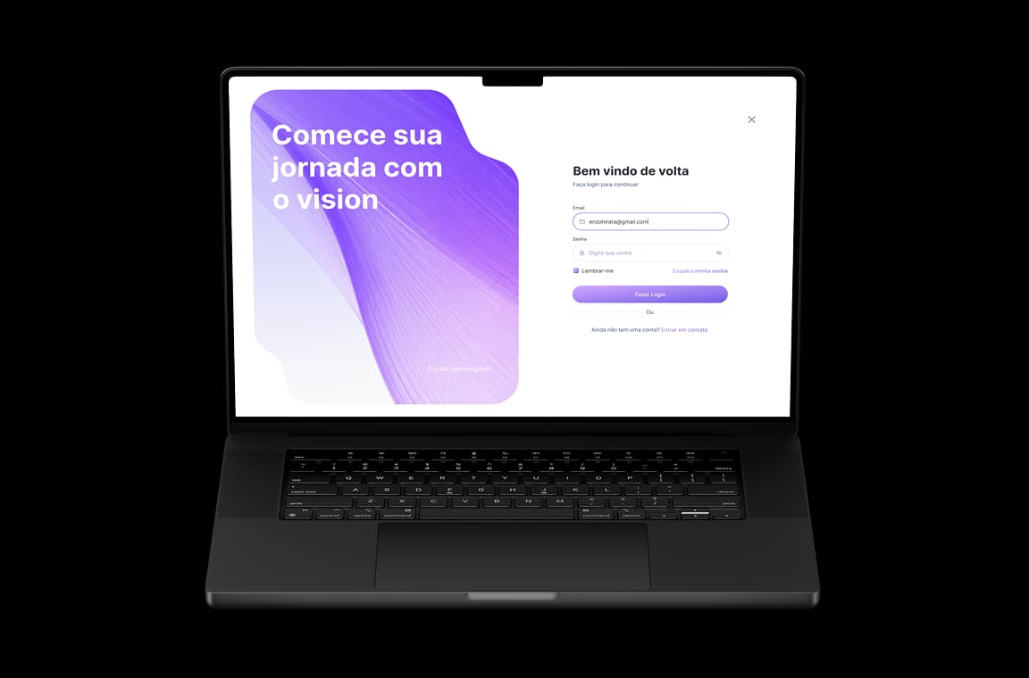 Mockup do VYTA Vision em laptop